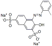 4-(2-メチルフェニルアゾ)-3-ヒドロキシナフタレン-2,7-ビス(スルホン酸ナトリウム) 化学構造式