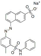 5-[[3-(苯胺基磺酰基)-4-甲基苯基]偶氮]萘-2-磺酸钠 结构式