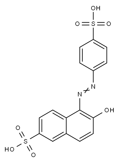 6-羟基-5-[(4-磺基苯基)偶氮]萘-2-磺酸 结构式