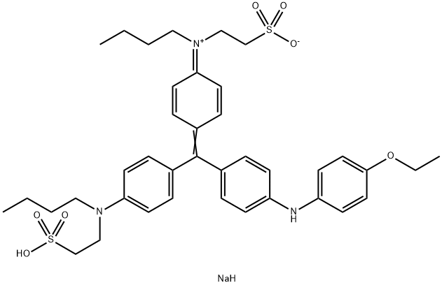 hydrogen N-[4-[[4-[butyl(2-sulphonatoethyl)amino]phenyl][4-[(4-ethoxyphenyl)amino]phenyl]methylene]cyclohexa-2,5-dien-1-ylidene]-N-(2-sulphonatoethyl)butylammonium, monosodium salt Structure