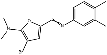 2-Furanamine,  3-bromo-5-[[(3,4-dimethylphenyl)imino]methyl]-N,N-dimethyl- Structure