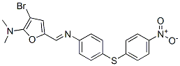 2-Furanamine,  3-bromo-N,N-dimethyl-5-[[[4-[(4-nitrophenyl)thio]phenyl]imino]methyl]- Structure