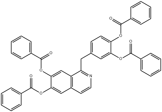 1-[[3,4-二(苯甲酰氧基)苯基]甲基]异喹啉-6,7-二基二苯甲酸酯 结构式