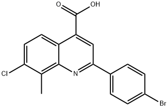 2-(4-ブロモフェニル)-7-クロロ-8-メチルキノリン-4-カルボン酸 化学構造式