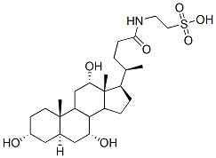 2-[[(3a,5a,7a,12a)-3,7,12-trihydroxy-24-oxocholan-24-yl]amino]-Ethanesulfonic acid Structure