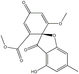 (+)-4-Hydroxy-6'-methoxy-6-methyl-3,4'-dioxospiro[benzofuran-2(3H),1'-[2,5]cyclohexadiene]-2'-carboxylic acid methyl ester Structure