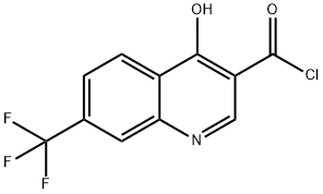 4-ヒドロキシ-7-(トリフルオロメチル)キノリン-3-カルボニルクロリド 化学構造式