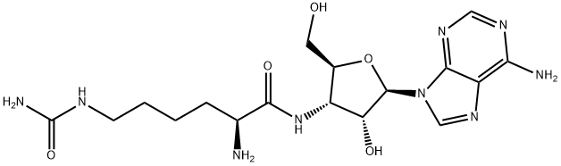 3'-[(N6-Aminocarbonyl-L-lysyl)amino]-3'-deoxyadenosine Structure