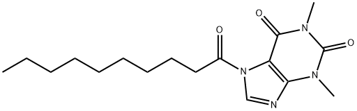 1H-Purine-2,6-dione,  3,7-dihydro-1,3-dimethyl-7-(1-oxodecyl)- Structure