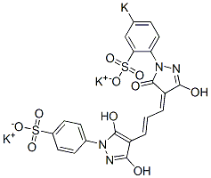 4-[4-[3-[3-Hydroxy-5-oxo-1-(4-potassiosulfophenyl)-2-pyrazolin-4-ylidene]-1-propenyl]-3,5-dihydroxy-1H-pyrazol-1-yl]benzenesulfonic acid potassium salt Structure