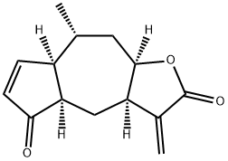(3aR)-3,3aα,4,4aα,7aα,8,9,9aα-オクタヒドロ-8α-メチル-3-メチレンアズレノ[6,5-b]フラン-2,5-ジオン 化学構造式