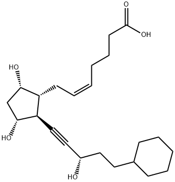 [1R-[1alpha(Z),2beta(S*),3alpha,5alpha]]-7-[2-(5-cyclohexyl-3-hydroxypent-1-ynyl)-3,5-dihydroxycyclopentyl]hept-5-enoic acid  Structure