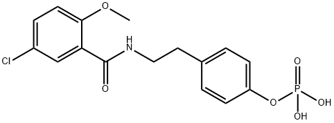 P-[2-[(5-クロロ-2-メトキシベンゾイル)アミノ]エチル]ベンゼンホスホン酸 化学構造式