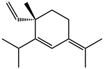 (S)-6-メチル-1-イソプロピル-3-(1-メチルエチリデン)-6-ビニルシクロヘキセン 化学構造式
