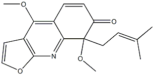 (+)-4,7-Dimethoxy-7-(3-methyl-2-butenyl)furo[2,3-b]quinolin-8(7H)-one Structure