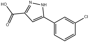 5-(3-氯苯基)-1H-吡唑-3-羧酸 结构式