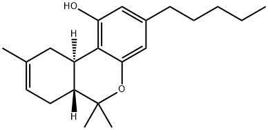 (6aR)-3-ペンチル-6,6,9-トリメチル-6aβ,7,10,10aα-テトラヒドロ-6H-ジベンゾ[b,d]ピラン-1-オール 化学構造式