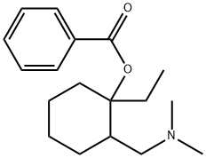 安息香酸2-[(ジメチルアミノ)メチル]-1-エチルシクロヘキシル 化学構造式