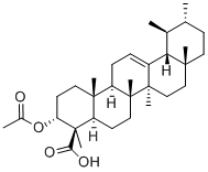 (4R)-3α-アセトキシオレアナ-12-エン-24-酸 化学構造式