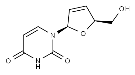 2',3'-二脱氢-2',3'-二脱氧尿苷 结构式