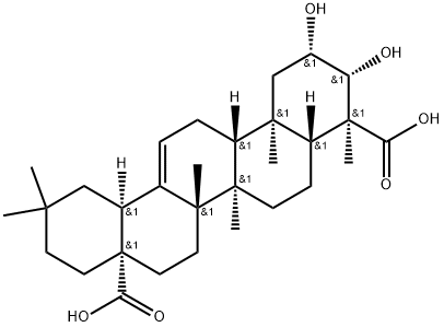 (4S)-2β,3β-ジヒドロキシオレアナ-12-エン-23,28-二酸 化学構造式