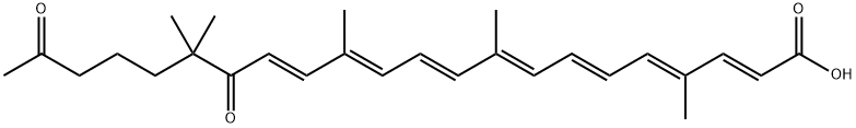 (2E,4E,6E,8E,10E,12E,14E)-4,9,13,17,17-Pentamethyl-16,21-dioxo-2,4,6,8,10,12,14-docosaheptaenoic acid Struktur
