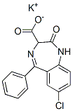 potassium 7-chloro-2,3-dihydro-2-oxo-5-phenyl-1H-1,4-benzodiazepine-3-carboxylate  Struktur