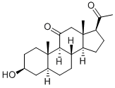 3β-ヒドロキシ-5α-プレグナン-11,20-ジオン 化学構造式