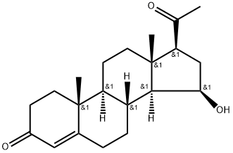15β-ヒドロキシプレグナ-4-エン-3,20-ジオン 化学構造式