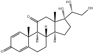 17,20,21-トリヒドロキシプレグナ-1,4-ジエン-3,11-ジオン 化学構造式