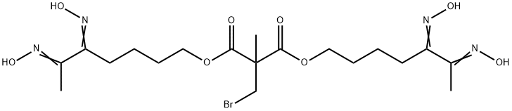 Bromomethyl(methyl)malonic acid bis[5,6-bis(hydroxyimino)heptyl] ester Structure