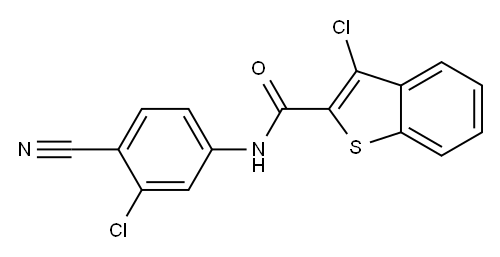 Benzo[b]thiophene-2-carboxamide, 3-chloro-N-(3-chloro-4-cyanophenyl)- (9CI) 结构式