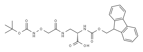 NΑ-FMOC-NΒ-(N-BOC-氨基氧基乙酰基)-L-2,3-二氨基丙酸 结构式