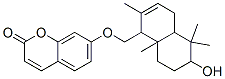 (-)-7-[(1,4,4a,5,6,7,8,8a-オクタヒドロ-6-ヒドロキシ-2,5,5,8a-テトラメチルナフタレン-1-イル)メトキシ]-2H-1-ベンゾピラン-2-オン 化学構造式