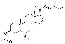 3β-Acetoxyergosta-7,22-dien-5α-ol 结构式