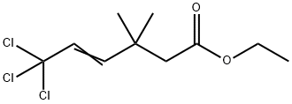 6,6,6-Trichloro-3,3-dimethyl-4-hexenoic acid ethyl ester 结构式