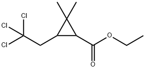 2,2-Dimethyl-3-(2,2,2-trichloroethyl)cyclopropanecarboxylic acid ethyl ester 结构式