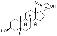 3β,17,21-トリヒドロキシ-5β-プレグナン-20-オン 化学構造式