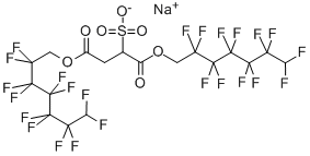 ビス（2，2，3，3，4，4，5，5，6，6，7，7-ドデカフルオロヘプチル）＝スルホスクシナートのナトリウム塩 化学構造式