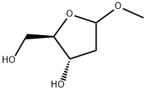 メチル2-デオキシ-α-D-erythro-ペントフラノシド 化学構造式