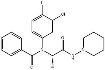 Benzamide, N-(3-chloro-4-fluorophenyl)-N-[1-methyl-2-oxo-2-(1-piperidinylamino)ethyl]-, (S)- (9CI) 结构式