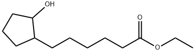 2-ヒドロキシシクロペンタンヘキサン酸エチル 化学構造式