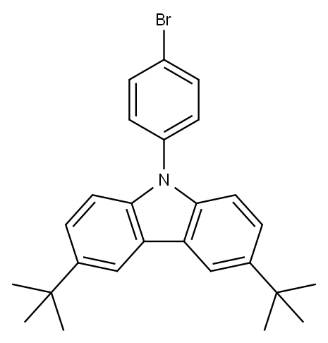 9-(4-溴苯基)-3,6-二叔丁基咔唑 结构式