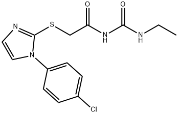 1-[[[1-(p-Chlorophenyl)-1H-imidazol-2-yl]thio]acetyl]-3-ethylurea Struktur