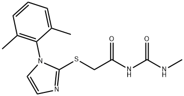 1-Methyl-3-[[[1-(2,6-xylyl)-1H-imidazol-2-yl]thio]acetyl]urea Structure