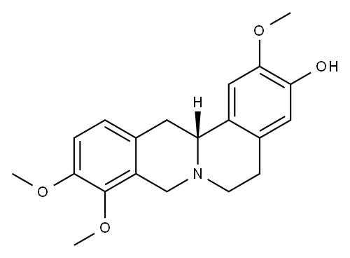 (13aR)-5,8,13,13a-Tetrahydro-2,9,10-trimethoxy-6H-dibenzo[a,g]quinolizin-3-ol Struktur