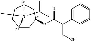 rac-(R*)-α-(ヒドロキシメチル)ベンゼン酢酸[8-(1-メチルエチル)トロパン-8-イウム]-3α-イル 化学構造式