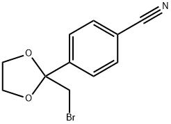 4-[2-(溴甲基)-1,3-二噁烷-2-基]苯甲腈, 60207-22-9, 结构式