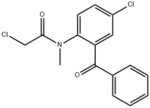 N-(2-ベンゾイル-4-クロロフェニル)-2-クロロ-N-メチルアセトアミド 化学構造式