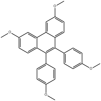 3,6-Dimethoxy-9,10-bis(4-methoxyphenyl)phenanthrene 结构式